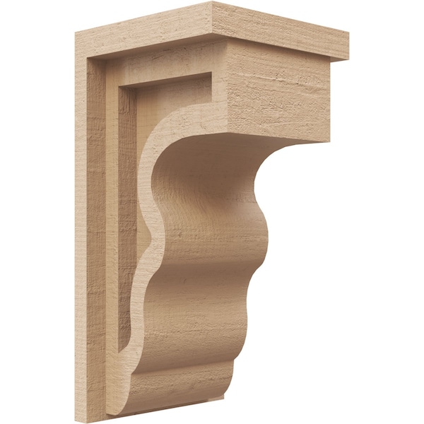 Ekena Millwork 4"W x 4"D x 8"H Wide Highland Rough Cedar Woodgrain TimberThane Corbel, Primed Tan CORUR04X04X08HLDRCPR - main